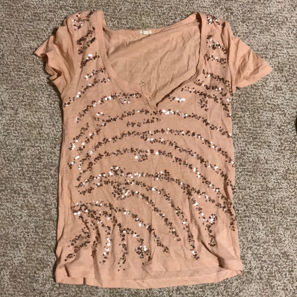 Blush sparkle sequin shirt J Crew
